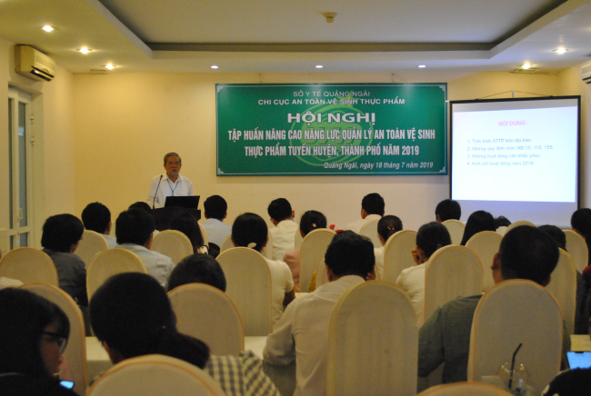 Tập huấn nâng cao năng lực quản lý an toàn thực phẩm cho cán bộ tuyến huyện, thành phố năm 2019