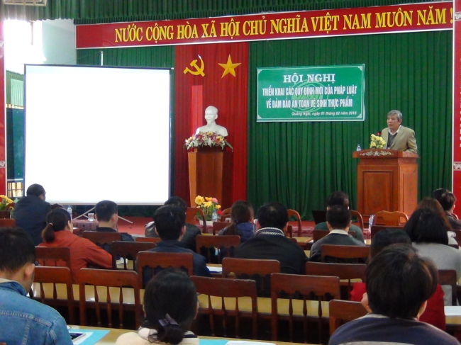 Quảng Ngãi tổ chức Hội nghị triển khai các quy định của pháp luật về đảm bảo an toàn vệ sinh thực phẩm